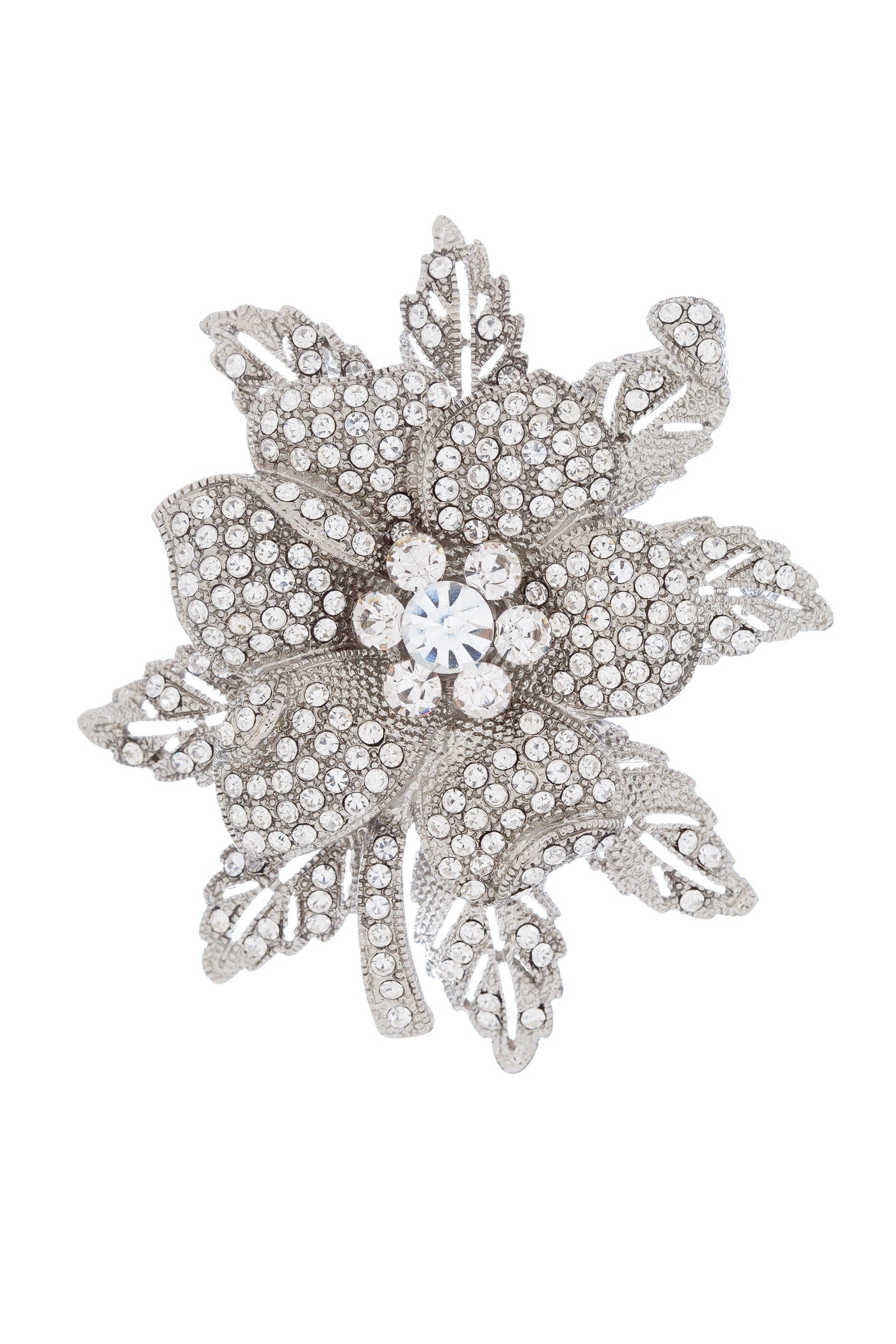 Antique Crystal Brooch in Silver