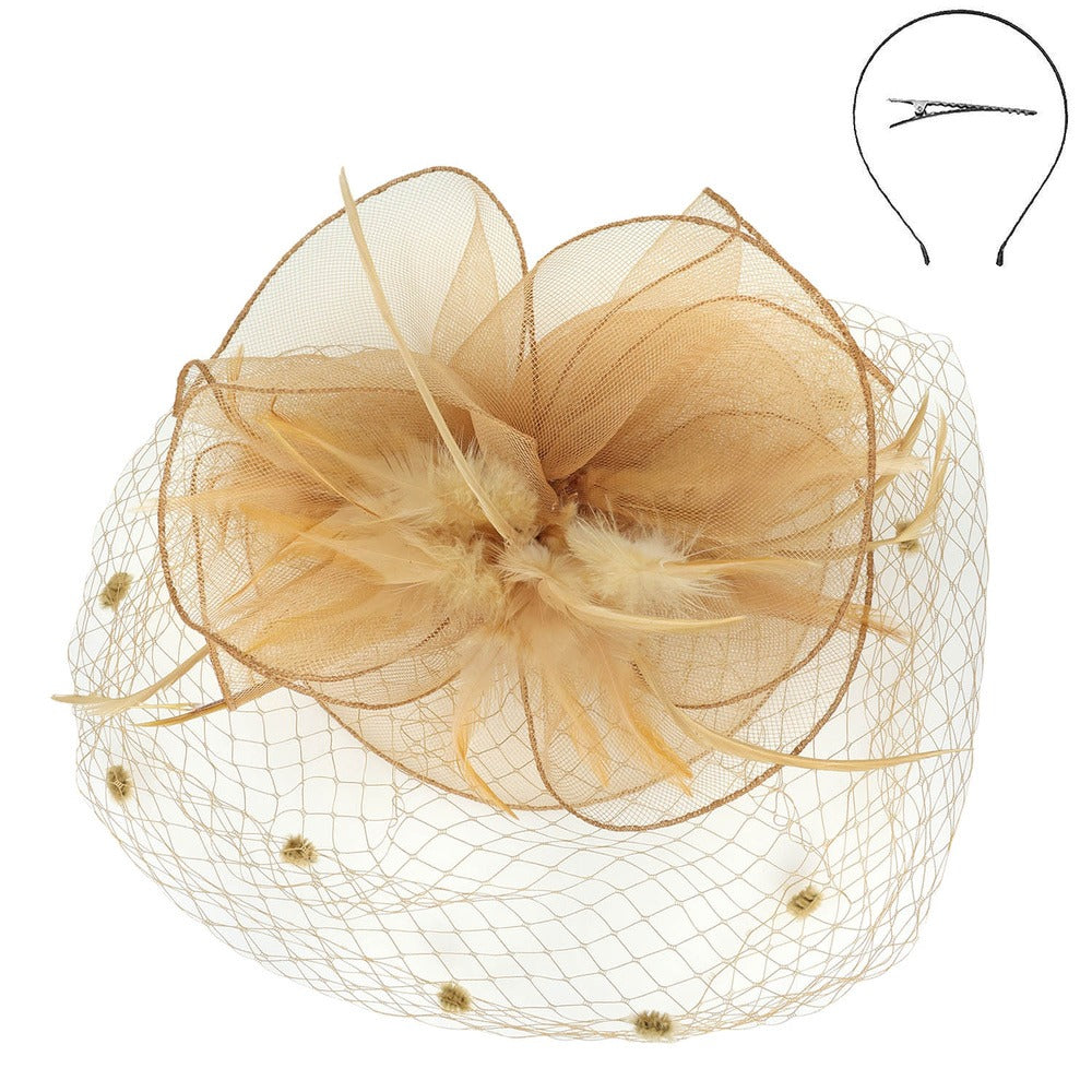 20s Party Net Fascinator in Gold