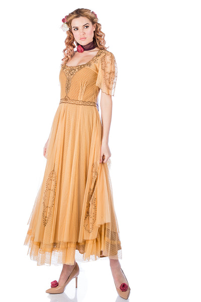 Nataya Alice 40815 Vintage Dress in Gold