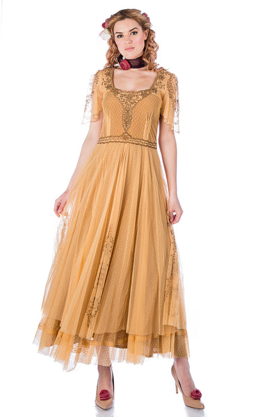 Nataya Alice 40815 Vintage Dress in Gold