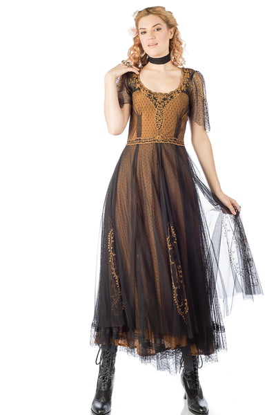 Nataya Alice 40815 Vintage Dress in Black/Gold