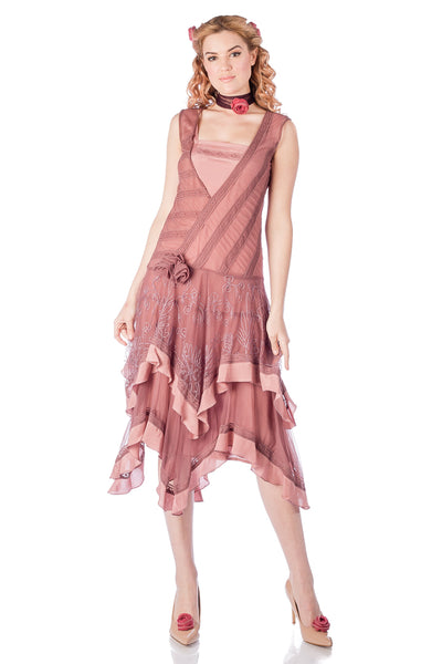 Nataya 40819 Flapper Style Dress in Mauve