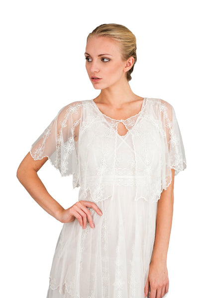 Nataya T-413 Vintage Inspired Jacket in Ivory