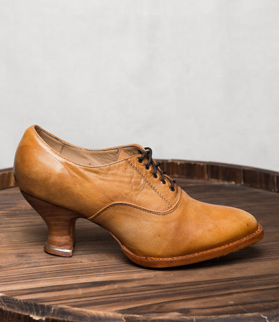 Janet Victorian Style Shoes in Tan Rustic