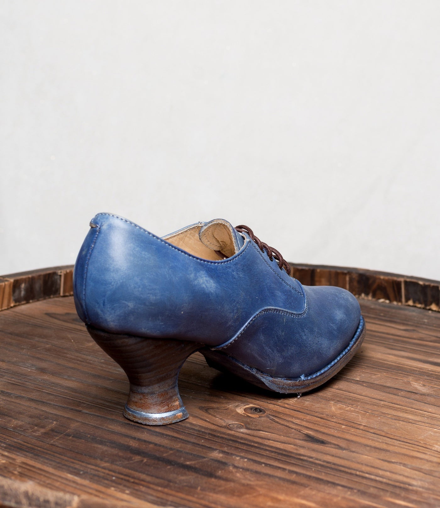 Janet Victorian Style Shoes in Steel Blue