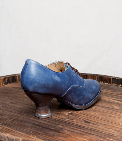 Janet Victorian Style Shoes in Steel Blue