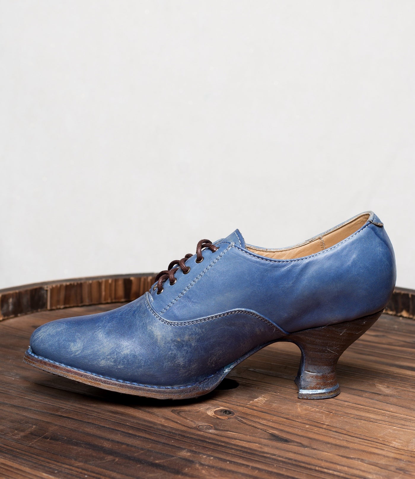 Janet Victorian Style Shoes in Steel Blue