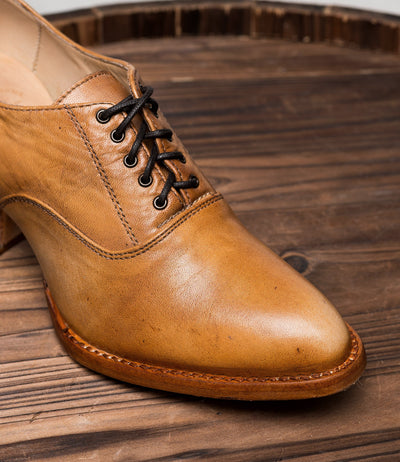 Janet Victorian Style Shoes in Tan Rustic