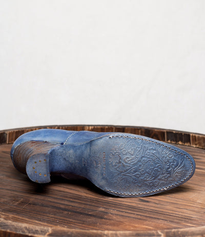 Janet Victorian Style Shoes in Steel Blue