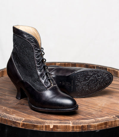 Jacquelyn Modern Victorian Boots in Black Rustic