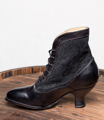 Jacquelyn Modern Victorian Boots in Black Rustic