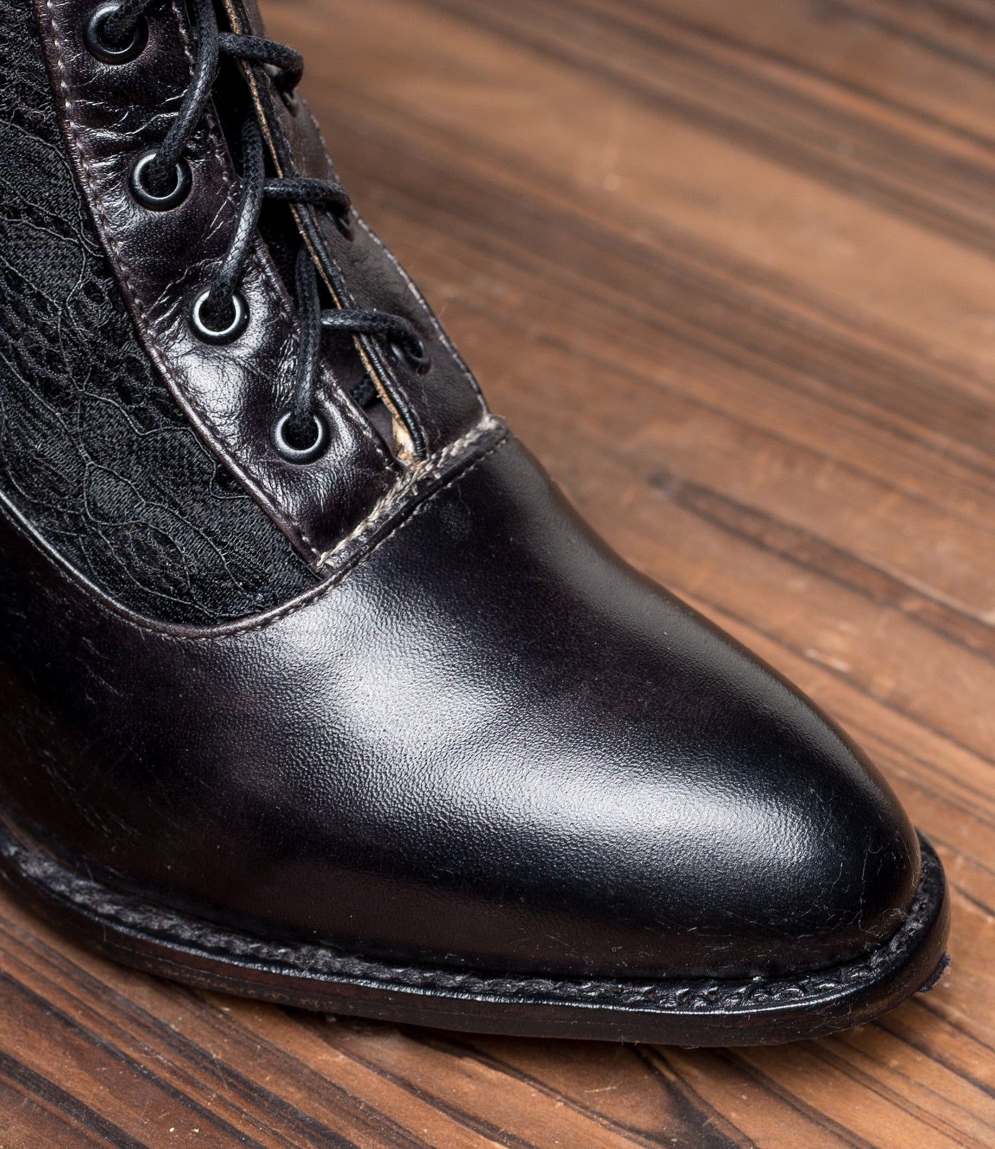 Jacquelyn Modern Victorian Boots in Black Rustic