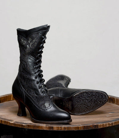 Jennie Victorian Boots in Black