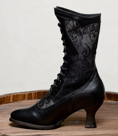 Jennie Victorian Boots in Black