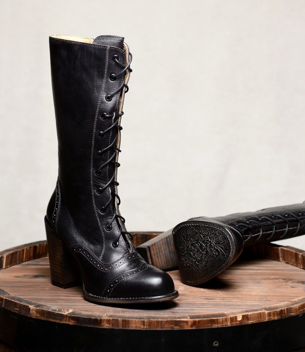 Ariana Boots in Black Rustic