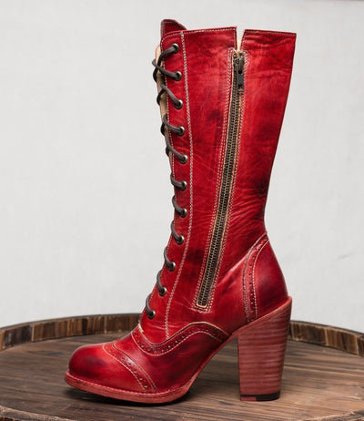 Ariana Boots in Red Rustic