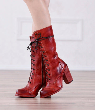 Ariana Boots in Red Rustic