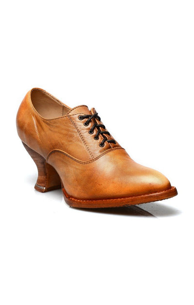 Janet Victorian Style Shoes in Tan Rustic