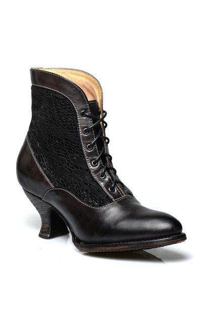 Jacquelyn Modern Victorian Boots in Black Rustic