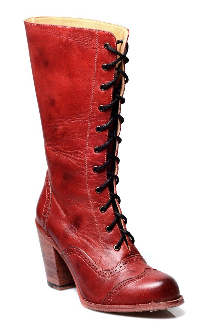 Ariana Boots in Red Rustic