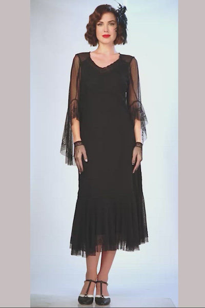 Nataya Vintage Style Dress 40825 in Black