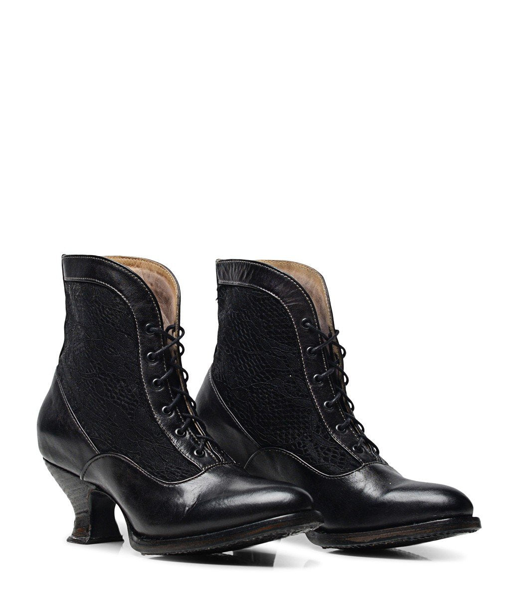 Jacquelyn Modern Victorian Boots in Black Rustic