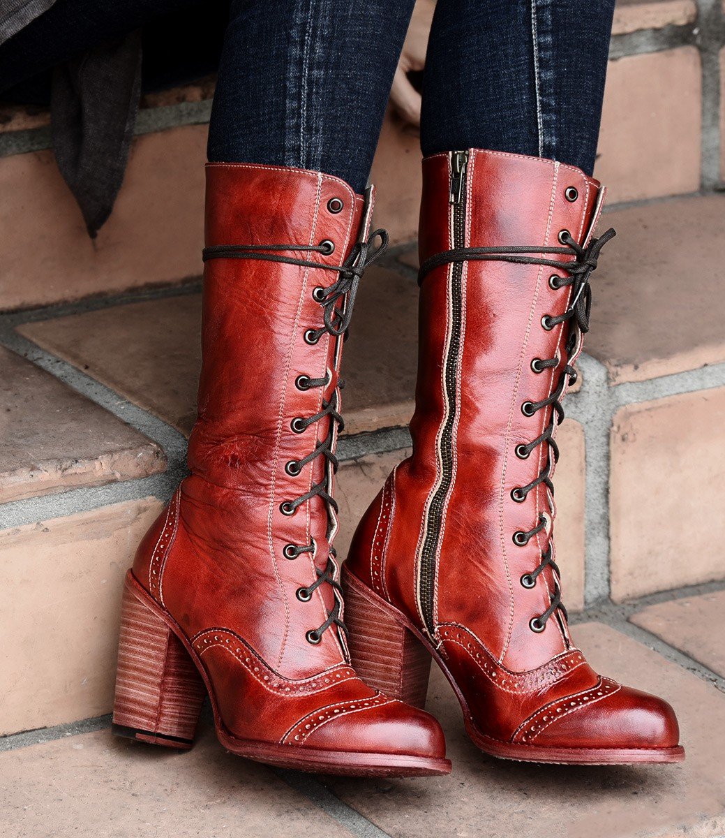Ariana Boots in Red Rustic