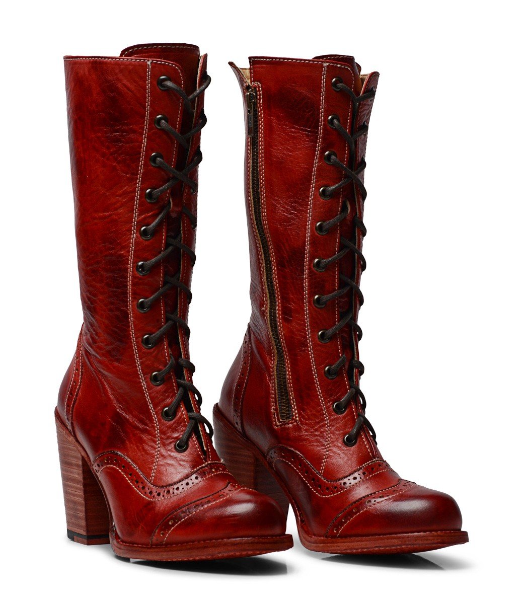 Ariana Boots in Red Rustic