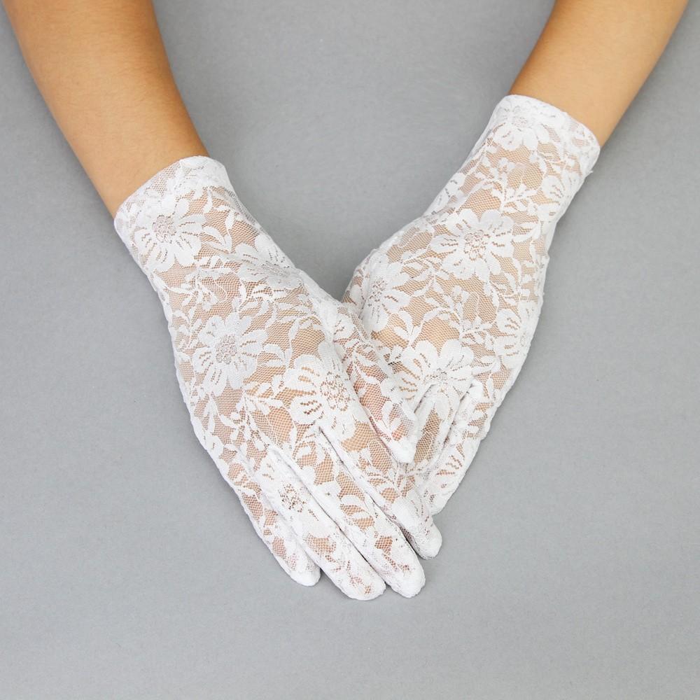 Downton Abbey Lace Wrist Gloves in White