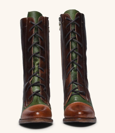 Baisley Vintage Inspired Boots in Cognac Teak