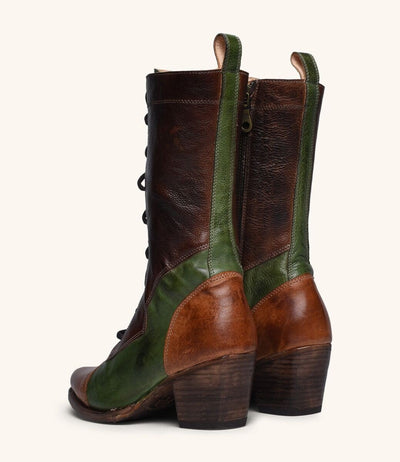 Baisley Vintage Inspired Boots in Cognac Teak