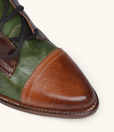 Baisley Vintage Inspired Boots in Cognac Teak