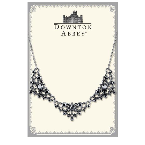 DOWNTON ABBEY HEMATITE CRYSTAL BIB NECKLACE - SOLD OUT