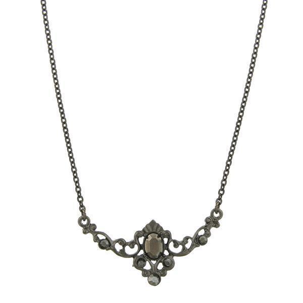 DOWNTON ABBEY BLACK HEMATITE CRYSTAL NECKLACE