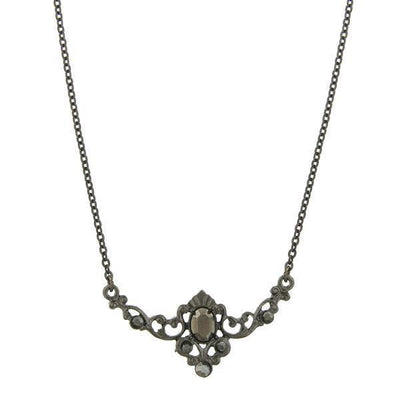 DOWNTON ABBEY BLACK HEMATITE CRYSTAL NECKLACE