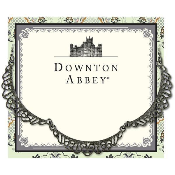 DOWNTON ABBEY BLACK FILIGREE SCALLOPED COLLAR NECKLACE