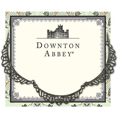 DOWNTON ABBEY BLACK FILIGREE SCALLOPED COLLAR NECKLACE