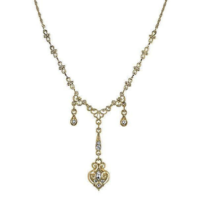 DOWNTON ABBEY CRYSTAL TRIPLE DROP Y NECKLACE
