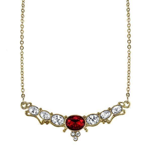 DOWNTON ABBEY ELEGANT OVAL RED STONE NECKLACE