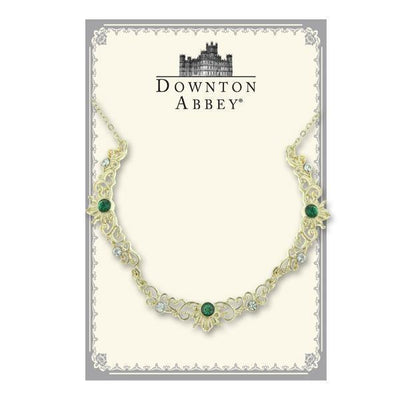 DOWNTON ABBEY TRIO OF GREEN CRYSTALS NECKLACE