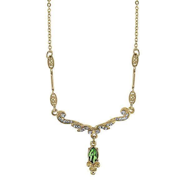 DOWNTON ABBEY EMERALD CRYSTAL NECKLACE