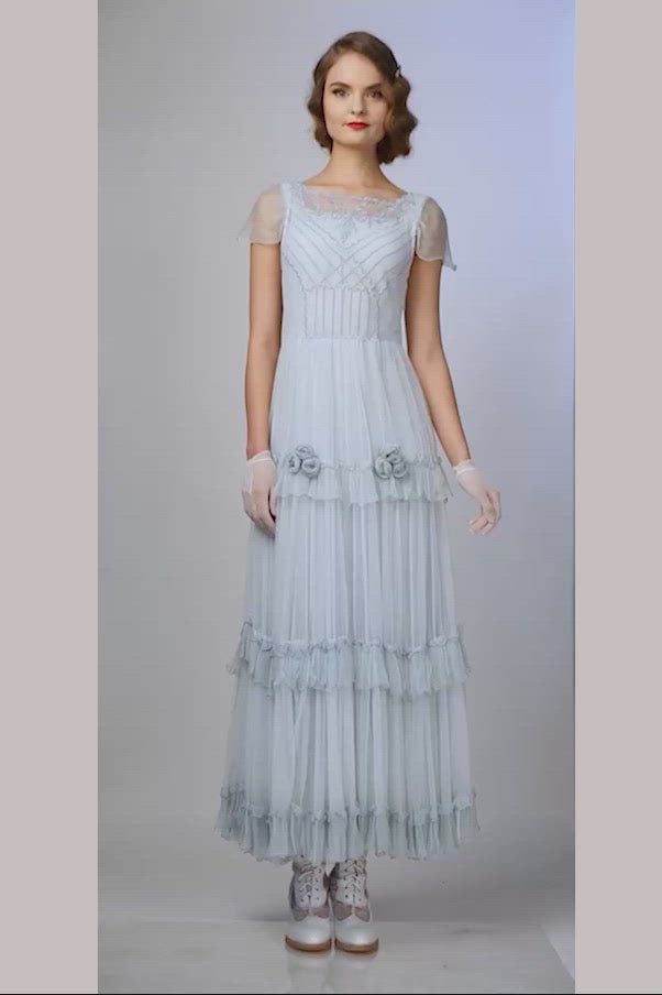 Harper Vintage Insprired Wedding Dress in Blue by Nataya