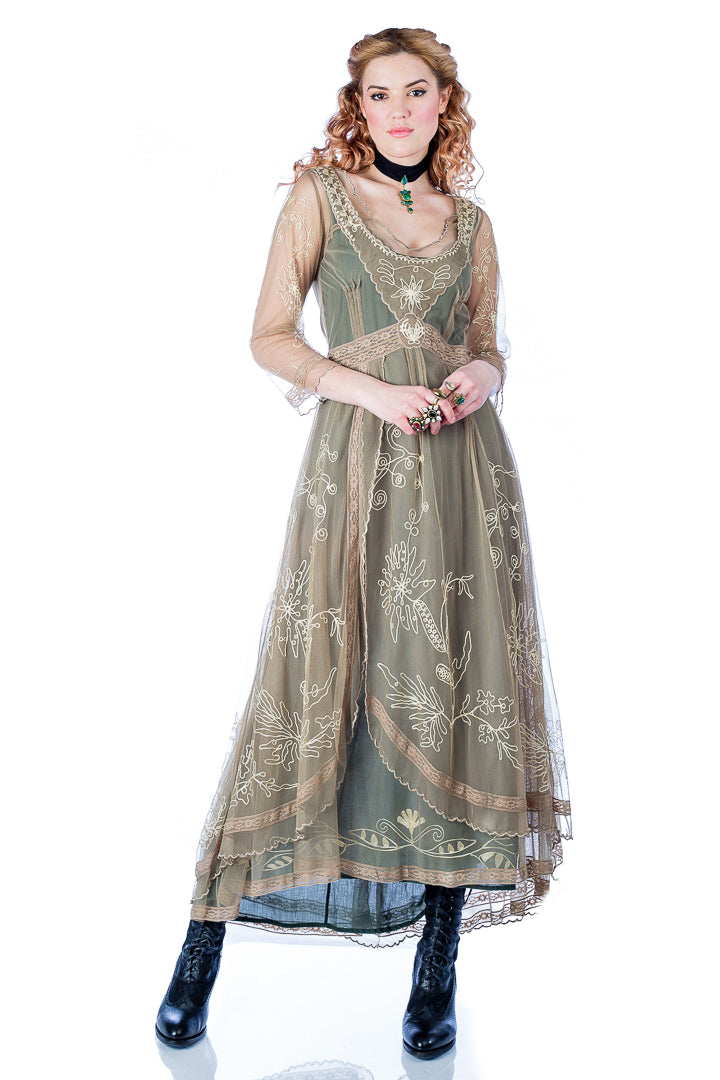 Nataya 40163 Downton Abbey Tea Party Gown in Sage