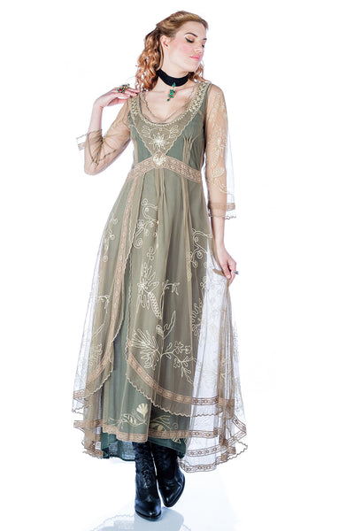 Nataya 40163 Downton Abbey Tea Party Gown in Sage