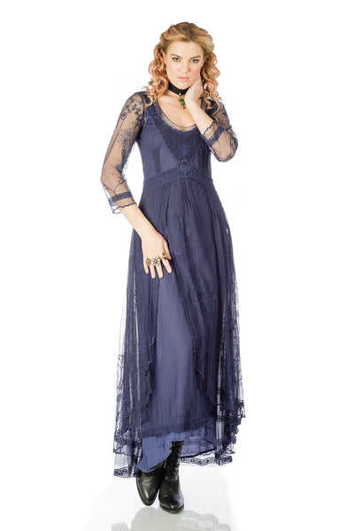 Nataya 40163 Downton Abbey Tea Party Gown in Royal Blue