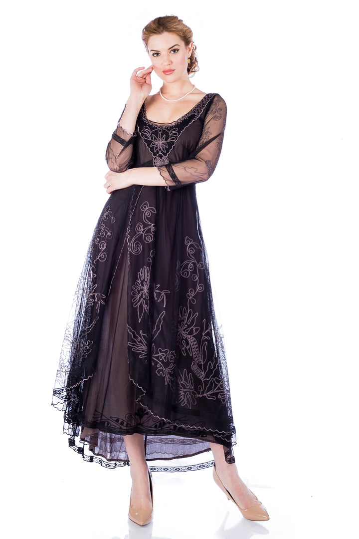 Nataya 40163 Downton Abbey Black/Coco Tea Party Gown