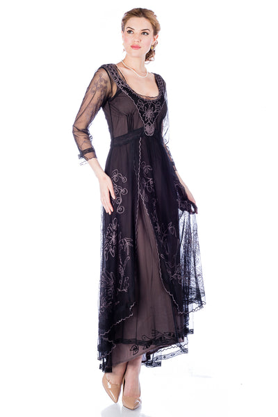 Nataya 40163 Downton Abbey Black/Coco Tea Party Gown