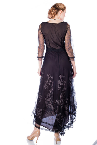 Nataya 40163 Downton Abbey Black/Coco Tea Party Gown