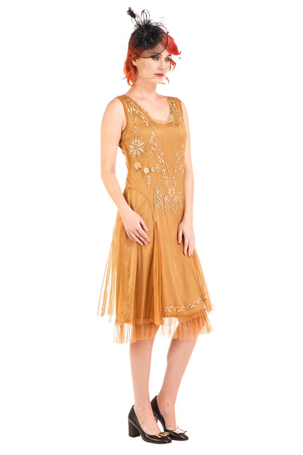 slim fit dress slacks Zapaka Women 1920s Dress Blush Sparkly Fringes Great Gatsby Dress with Sequins, Blush / S