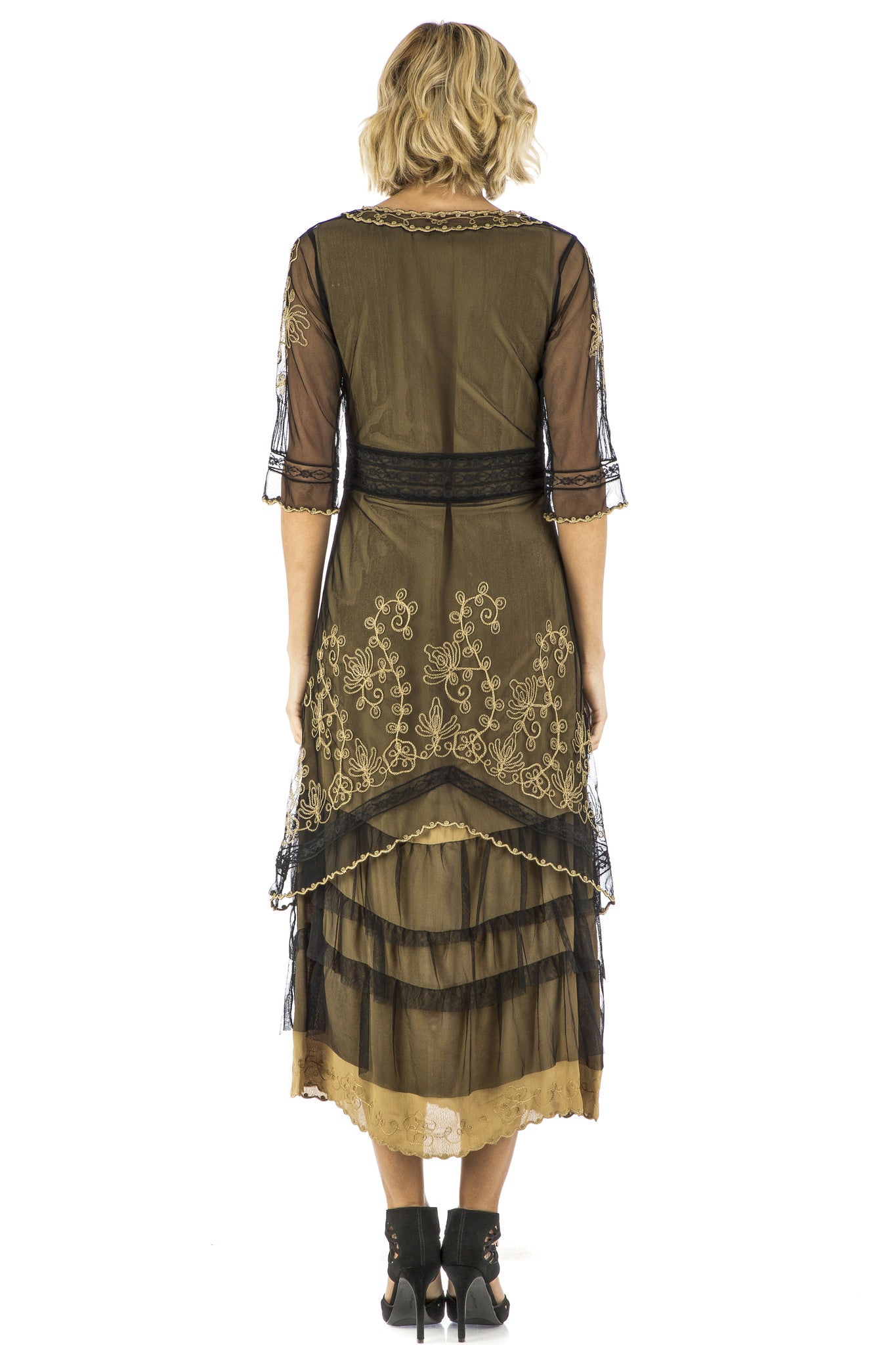 Nataya Victorian Lux Lace 2101 Black/Gold Dress - SOLD OUT